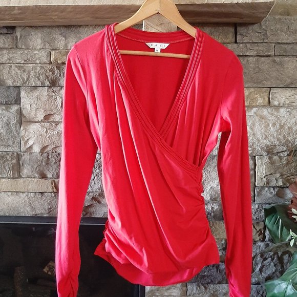 CAbi Tops - CAbi Cherry Red Ruched Top - 3 for $20